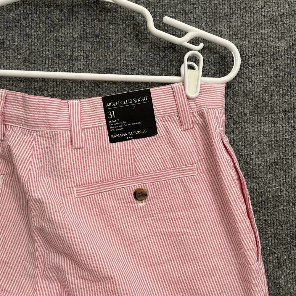 Banana Republic Shorts Mens Sz 31 Aiden Club Slim Preppy Beach Stripped